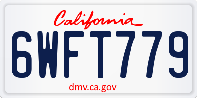 CA license plate 6WFT779