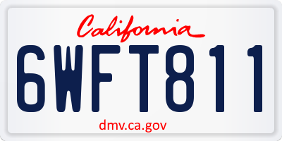 CA license plate 6WFT811