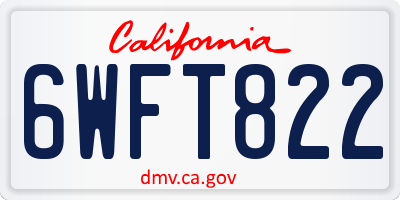 CA license plate 6WFT822