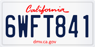 CA license plate 6WFT841