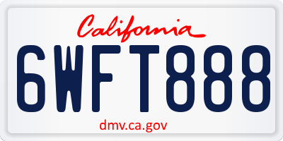 CA license plate 6WFT888