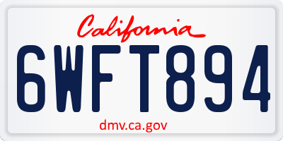 CA license plate 6WFT894