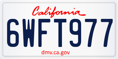 CA license plate 6WFT977