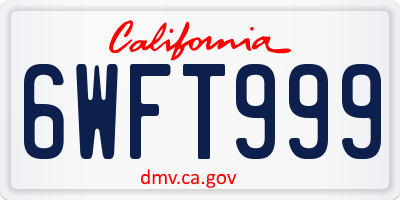 CA license plate 6WFT999