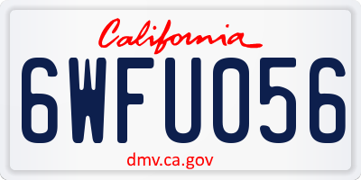 CA license plate 6WFU056