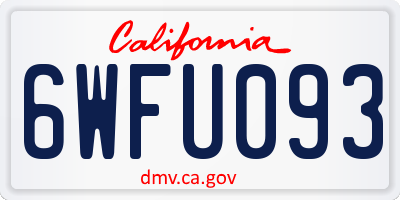 CA license plate 6WFU093
