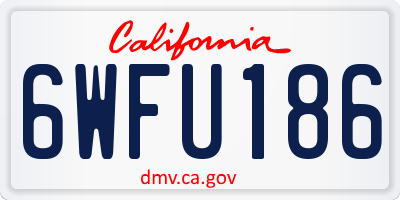 CA license plate 6WFU186