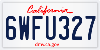 CA license plate 6WFU327
