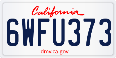 CA license plate 6WFU373