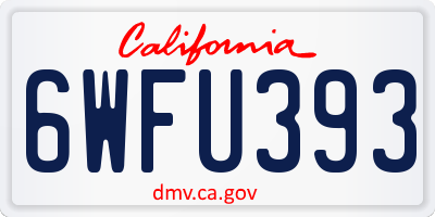 CA license plate 6WFU393