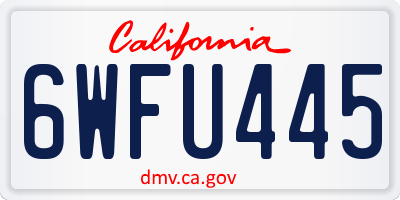 CA license plate 6WFU445