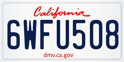 CA license plate 6WFU508