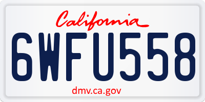 CA license plate 6WFU558