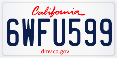 CA license plate 6WFU599