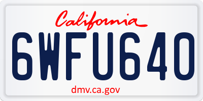 CA license plate 6WFU640