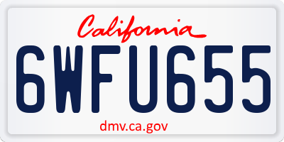 CA license plate 6WFU655