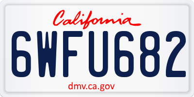 CA license plate 6WFU682