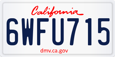 CA license plate 6WFU715