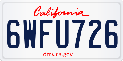 CA license plate 6WFU726
