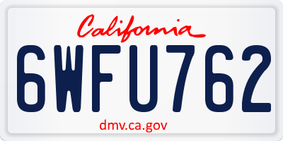 CA license plate 6WFU762