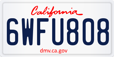 CA license plate 6WFU808