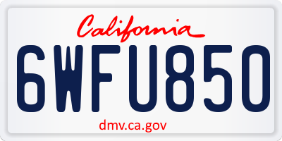 CA license plate 6WFU850