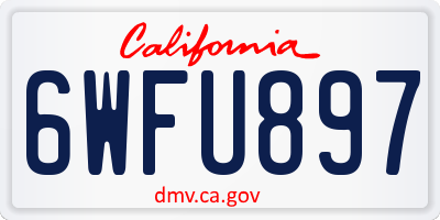 CA license plate 6WFU897