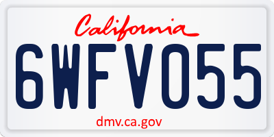 CA license plate 6WFV055