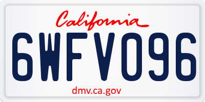 CA license plate 6WFV096