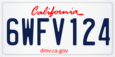 CA license plate 6WFV124