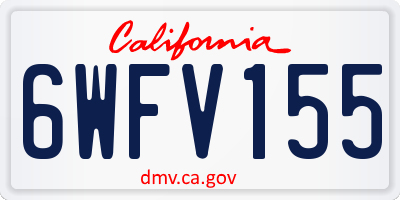 CA license plate 6WFV155