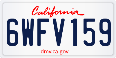 CA license plate 6WFV159