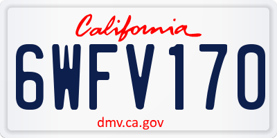 CA license plate 6WFV170