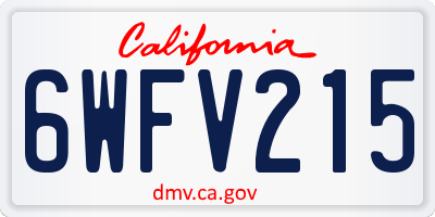 CA license plate 6WFV215