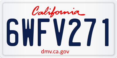 CA license plate 6WFV271