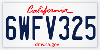 CA license plate 6WFV325