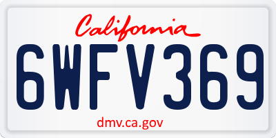 CA license plate 6WFV369
