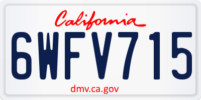 CA license plate 6WFV715