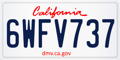 CA license plate 6WFV737