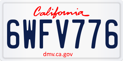 CA license plate 6WFV776