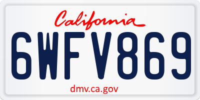 CA license plate 6WFV869