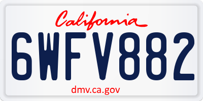 CA license plate 6WFV882