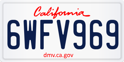 CA license plate 6WFV969