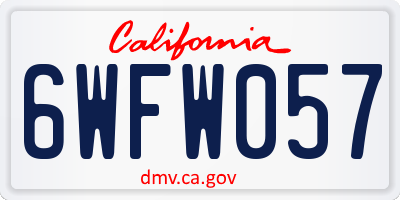 CA license plate 6WFW057