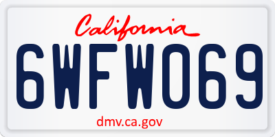 CA license plate 6WFW069