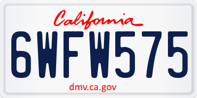 CA license plate 6WFW575