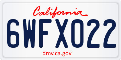CA license plate 6WFX022