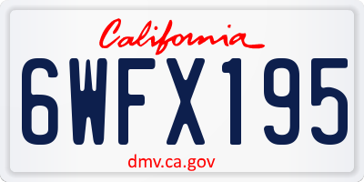 CA license plate 6WFX195