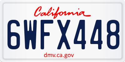 CA license plate 6WFX448