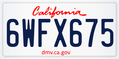 CA license plate 6WFX675